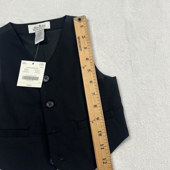 NWT Janie & Jack Special Occasion 18-24 mos 100% Wool Black Vest - Picture 5 of 12